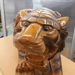 虎の置物 木彫り 大迫力！ 91.5cm トラ 寅 縁起物 開運 干支 玄関飾り 彫刻
