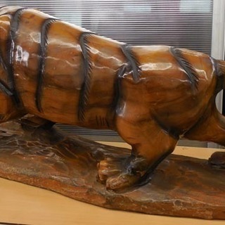 虎の置物 木彫り 大迫力！ 91.5cm トラ 寅 縁起物 開運 干支 玄関飾り 彫刻