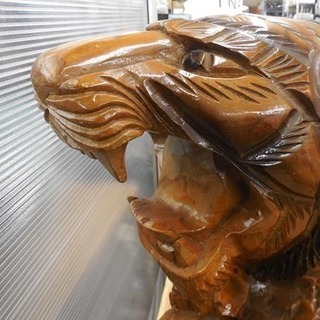 虎の置物 木彫り 大迫力！ 91.5cm トラ 寅 縁起物 開運 干支 玄関飾り 彫刻