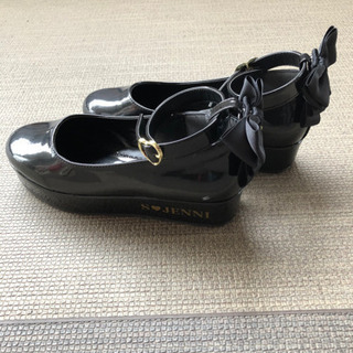 sisterJENNI シスタージェニー　黒　エナメル　厚底　ス...