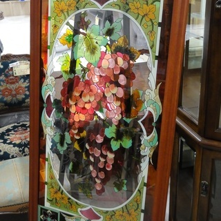ステンドグラス ブドウ アイアン製スタンド付【ユーズドユーズ名古...