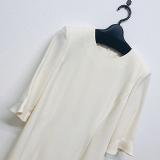 92 スーツ ジャケット ホワイト 白 9号 ワンピース フリル 春夏 秋冬