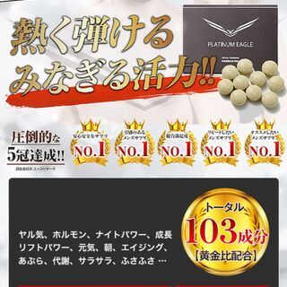 最近元気がないと感じたあなたに「プラチナイーグル」１箱 栄養機能食品(亜鉛)の画像