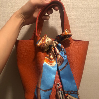 本革ハンドバッグ　オレンジ