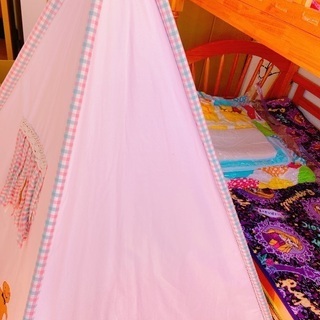 子供室内テントピンク色の画像