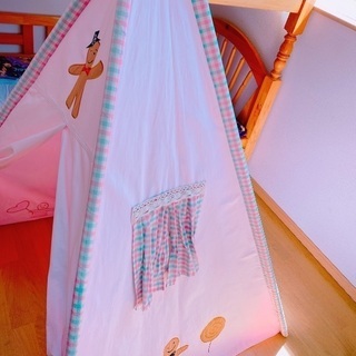 子供室内テントピンク色の画像