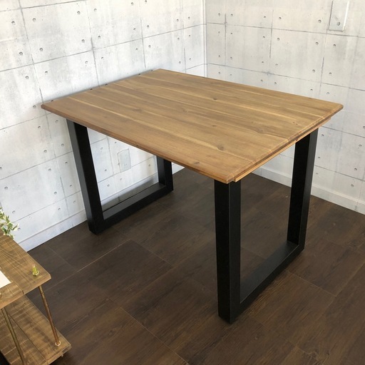 【展示品処分特価】 ダイニングテーブル 幅100cm アカシア集成材 アイアン脚