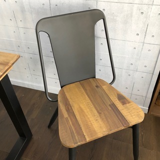 【展示品処分特価】 ダイニングチェア 2脚組 アカシア 無垢材 アジアン ヴィンテージの画像