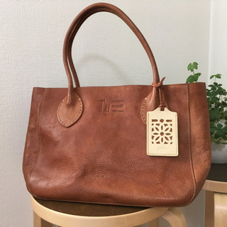 中古「gentenゲンテン」ブラウン本革トートバッグ【取りに来て...