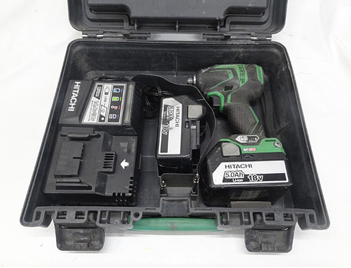 日立工機 18V コードレスインパクトドライバ WH18DDL 5.0Ah バッテリ×2、充電器付き HITACHI 札幌市 豊平区 平岸