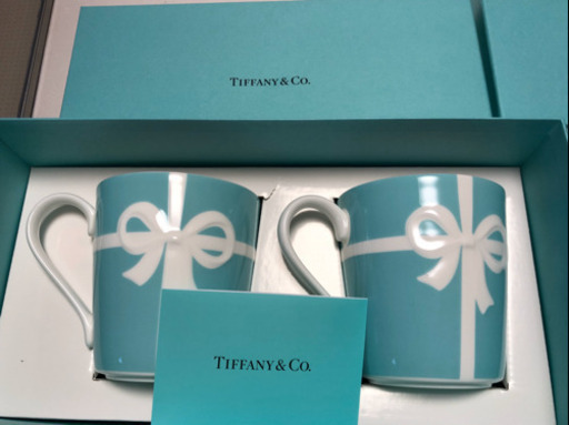 ティファニー ペアマグカップ　＆　お皿