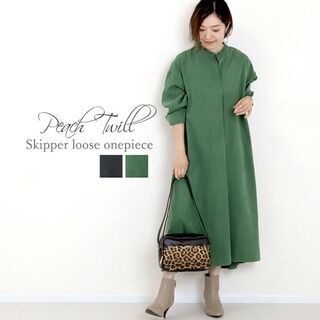 Aletta vitaピーチツイルスキッパールーズワンピース　Mサイズ　1回着用の画像