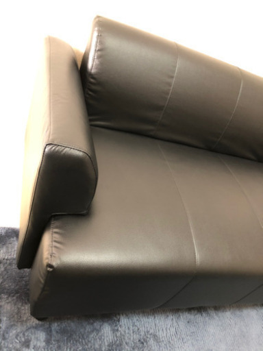 (傷なし) IKEA 2人掛けレザーソファ