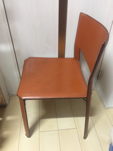 fasem イタリア製 本革 ダイニングチェア 4脚セット