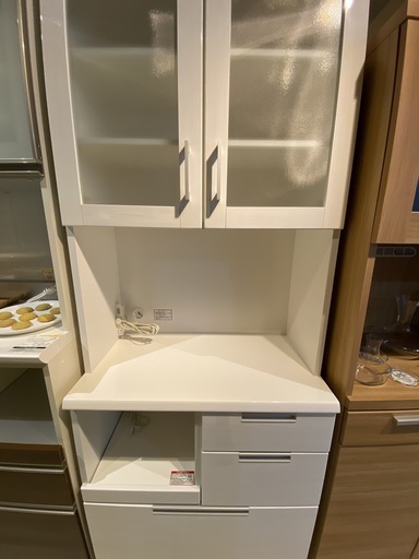 レンジボード ニトリ 白 収納棚 レンジ台 キッチン収納 中古品