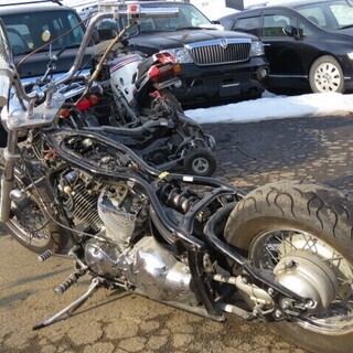 解体予定　□ヤマハ YAMAHA ドラッグスター400 4TR ロングフォーク パーツ取り レストアベース バイク 札幌発の画像