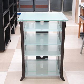札幌市清田区 オーディオラック 5段 ガラス天板 H90.5cm×W65cm×D56cm 中古品