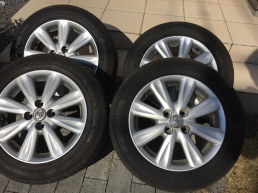 185/60r15 5.5j +45 トヨタ純正ホイール サマータイヤ19年製 ヨコハマ3本&トライアングル1本 純正ナット付き