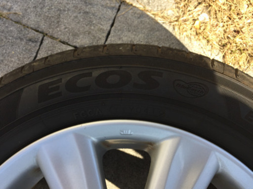 185/60r15 5.5j +45 トヨタ純正ホイール サマータイヤ19年製 ヨコハマ3本&トライアングル1本 純正ナット付き