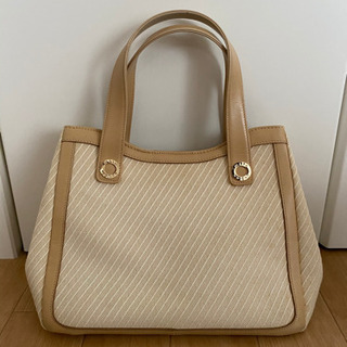 ミラショーン　レザー×キャンバス　ハンドバッグ