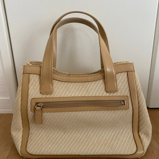 ミラショーン　レザー×キャンバス　ハンドバッグの画像