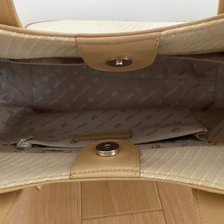 ミラショーン　レザー×キャンバス　ハンドバッグの画像