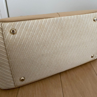 ミラショーン　レザー×キャンバス　ハンドバッグの画像