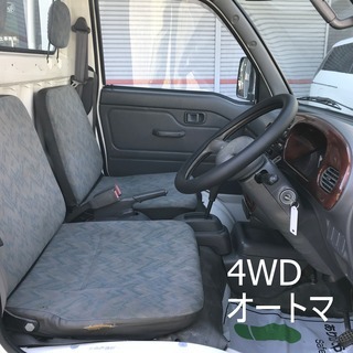 AT軽トラ　３年保証　車検２年付き　ハイゼットトラック　4WD　オートマ　白205の画像