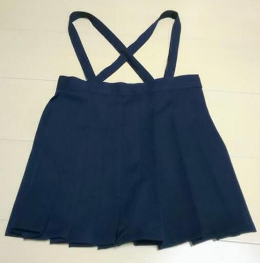 プリーツスカート 紺 発表会 制服 肩ベルト付き 110