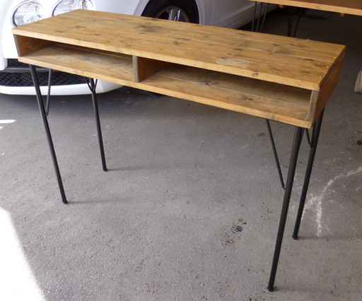 値下げしました♪配送無料♪ 取りに来れる方は2000円引き★アメリカンヴィンテージ調 カウンター収納 テレビ台 ラック 幅110×奥行35×高さ38～81㎝ 札幌 南区 澄川