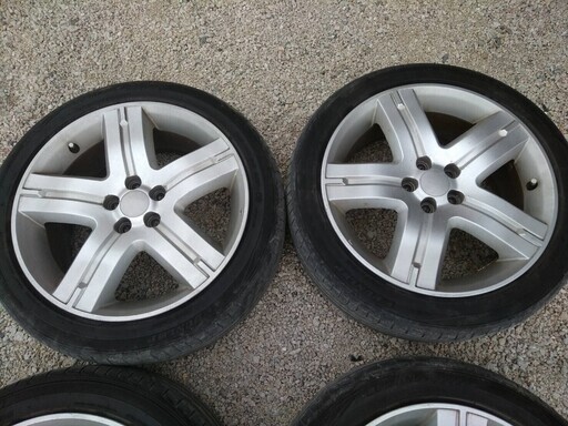 7J-17 off+48 pcd100/5H ハブ径56ミリ・215/45R17！4本！ダンロップルマンサイレントコア！プリウス・スバ