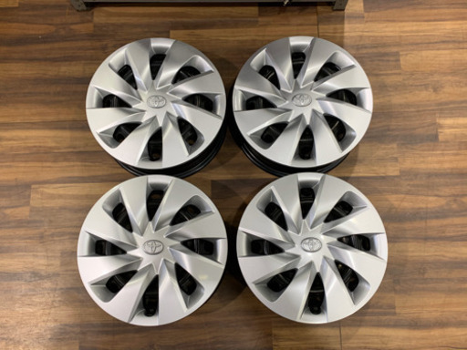 【苫小牧バナナ】2018年製 スチールホイール 新車外し 4本セット 14インチ 5J 4穴 PCD100 ホイールキャップ付き