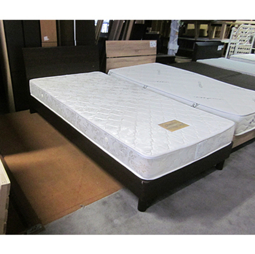 札幌 マットレスが美品!【シングルベッド】組立て＆分解かんたん ふつう～ややかため ダークブラウン こげ茶色系 シンプル ベット 本郷通店