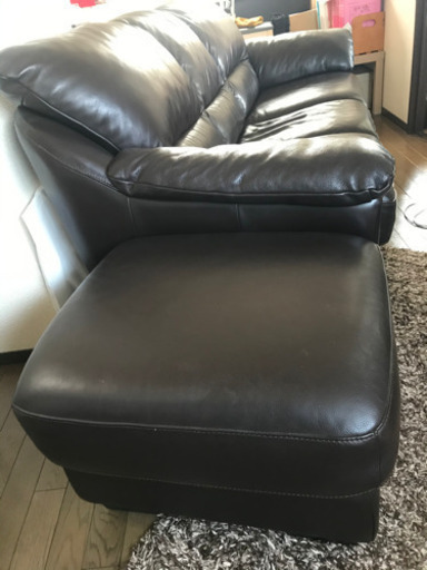 大塚家具　高級本革ソファ&オットマン　※値下げしました
