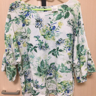 ボタニカル柄 シャツブラウス