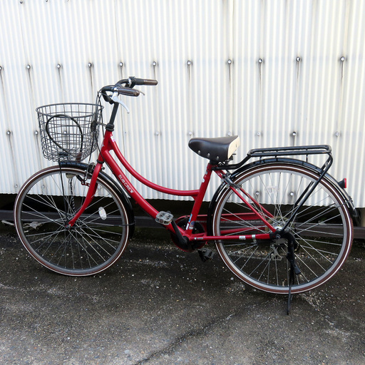 【交渉中】　　　赤い自転車 使用期間わずか 26インチ 外装6段変速 【8000】