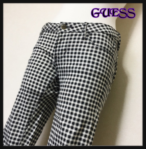 ご購入者様決定［GUESS ®️JEANS］ギンガムチェック  スキニー ストレートパンツ白黒