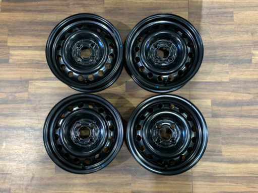 【苫小牧バナナ】スチールホイール 新車外し 4本セット 14インチ 5 1/2J 4穴 PCD100 ハブ径59mm