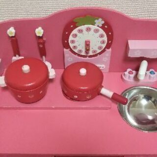 おままごと キッチンセット (木製)　Strawberry　kitchenの画像