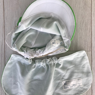 値下げ☆園庭帽☆黄緑☆きみどり☆日除け付き☆名入れ無し☆幼稚園☆保育園の画像