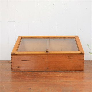 SALE アンティーク　木製ガラスケース アンティーク木製ガラスケース