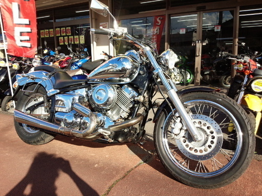 NO.3186　ドラッグスター４００　２ｉｎ１マフラー　メッキ　☆彡