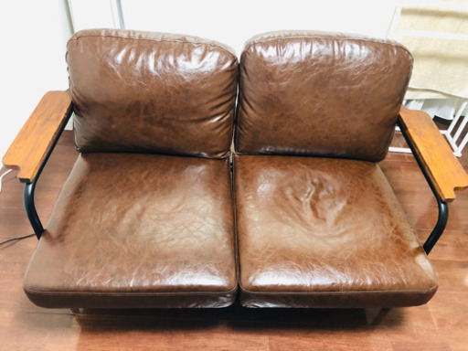 中古　ビンテージ風ソファ　2人掛け