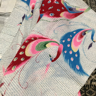 子供　夏浴衣　絞り　孔雀柄　中古の画像