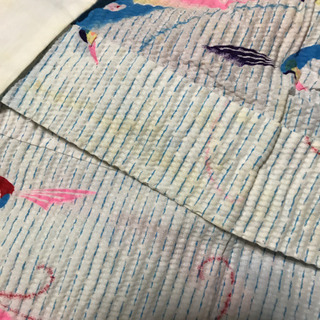 子供　夏浴衣　絞り　孔雀柄　中古の画像