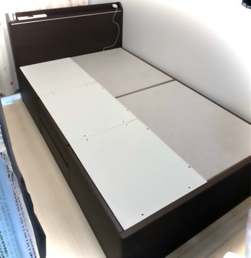 【ニトリ】セミダブルベッドフレーム 収納4つ付き