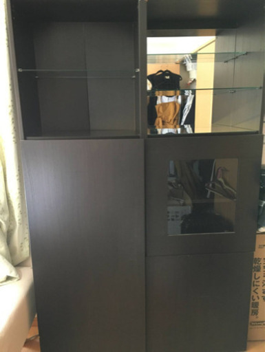IKEA  収納棚　本棚　洋服タンス　鏡付き　※解体済