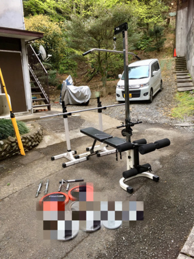 マルチトレーニングベンチ 84キロセット ダンベル プレートラック付！