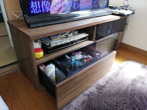 ☆美品・収納力抜群☆お洒落なウッド調テレビ台☆ 3500円☆