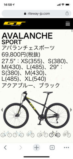 アバランチェスポーツ　レンタサイクル車